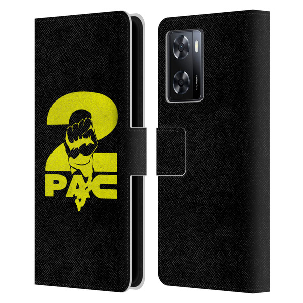 Tupac Shakur Logos Yellow Fist Leather Book Wallet Case Cover For OPPO A57s