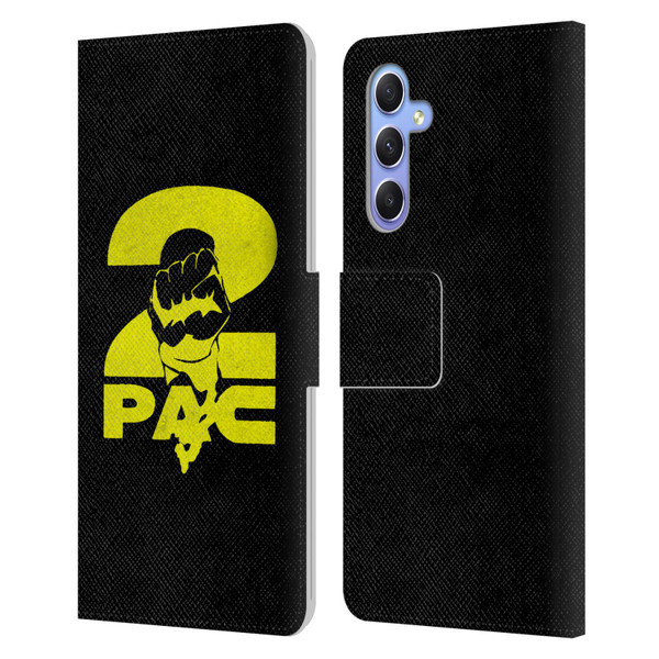 Tupac Shakur Logos Yellow Fist Leather Book Wallet Case Cover For Samsung Galaxy A34 5G