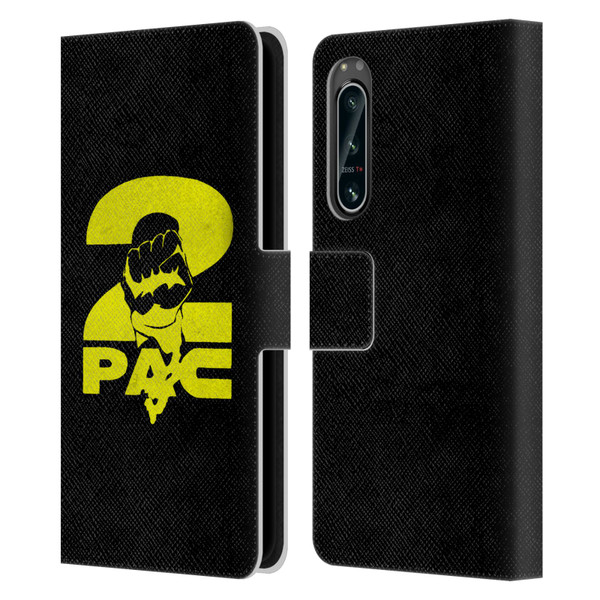 Tupac Shakur Logos Yellow Fist Leather Book Wallet Case Cover For Sony Xperia 5 IV