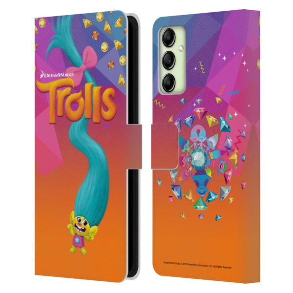 Trolls Snack Pack Smidge Leather Book Wallet Case Cover For Samsung Galaxy A14 5G