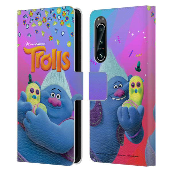 Trolls Snack Pack Biggie & Mr. Dinkles Leather Book Wallet Case Cover For Sony Xperia 5 IV