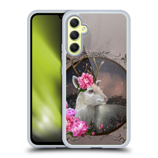 Ash Evans Animals White Deer Soft Gel Case for Samsung Galaxy A34 5G