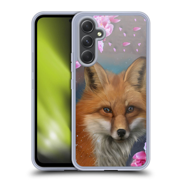 Ash Evans Animals Fox Peonies Soft Gel Case for Samsung Galaxy A54 5G