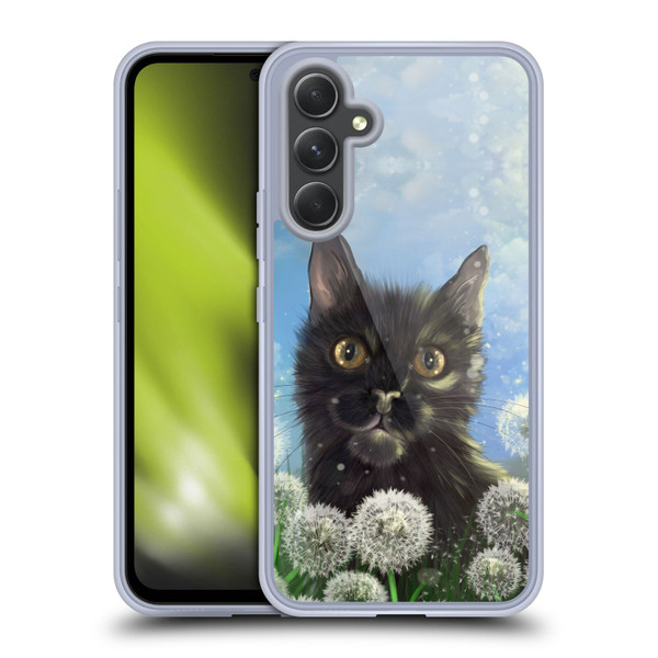 Ash Evans Black Cats 2 Dandelions Soft Gel Case for Samsung Galaxy A54 5G