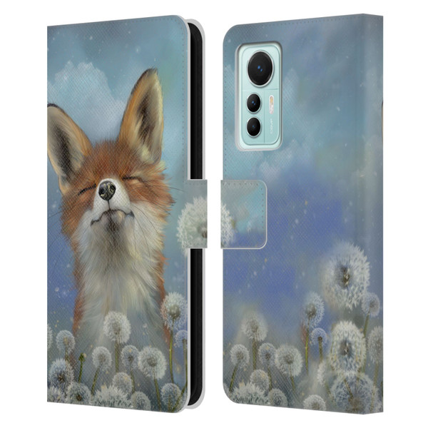 Ash Evans Animals Dandelion Fox Leather Book Wallet Case Cover For Xiaomi 12 Lite