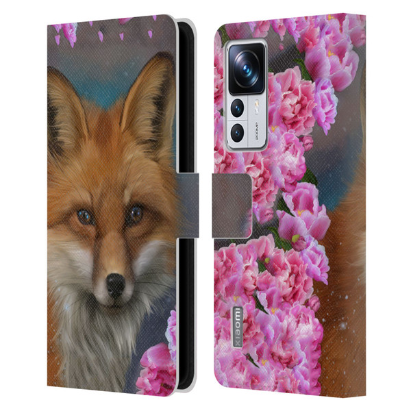 Ash Evans Animals Fox Peonies Leather Book Wallet Case Cover For Xiaomi 12T Pro
