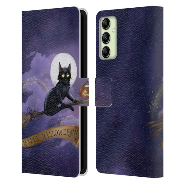 Ash Evans Black Cats Happy Halloween Leather Book Wallet Case Cover For Samsung Galaxy A14 5G