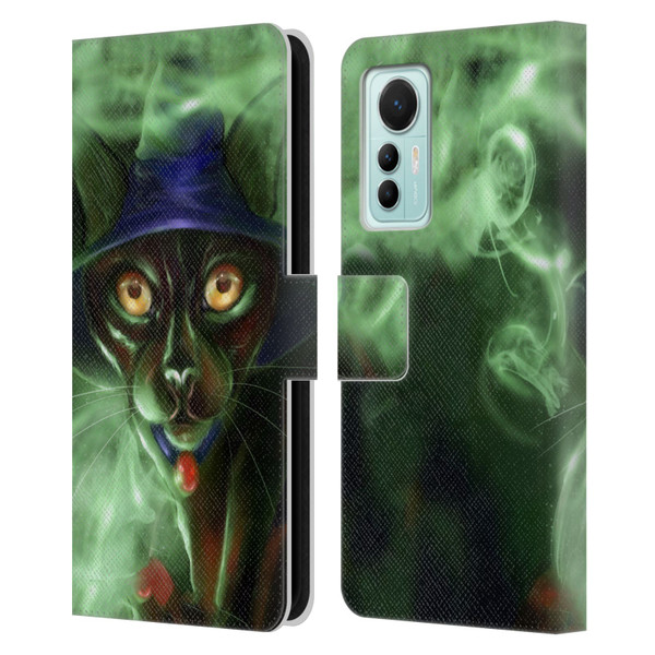 Ash Evans Black Cats Conjuring Magic Leather Book Wallet Case Cover For Xiaomi 12 Lite
