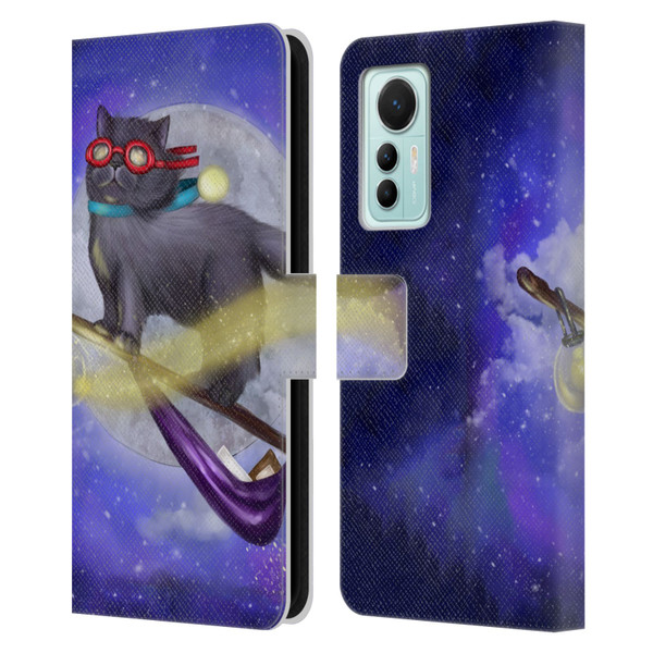 Ash Evans Black Cats Fly By Leather Book Wallet Case Cover For Xiaomi 12 Lite