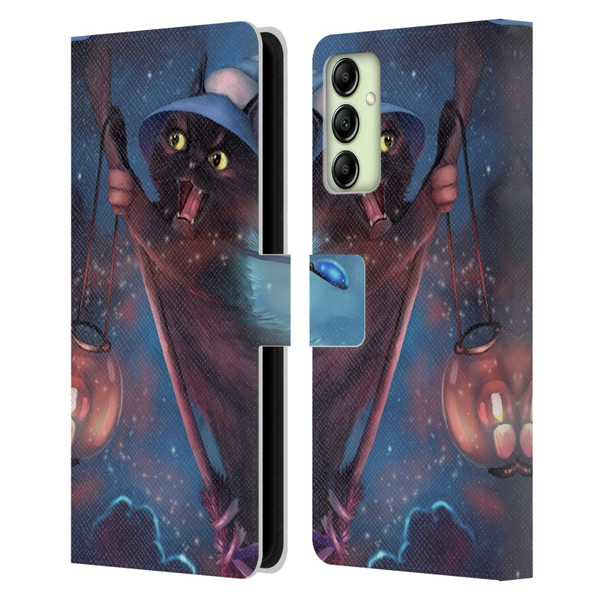 Ash Evans Black Cats 2 Magical Leather Book Wallet Case Cover For Samsung Galaxy A14 5G