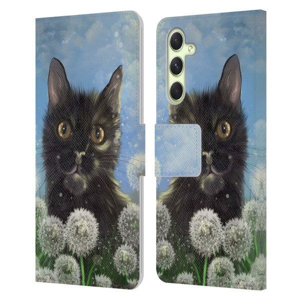 Ash Evans Black Cats 2 Golden Afternoon Leather Book Wallet Case Cover For Samsung Galaxy A54 5G