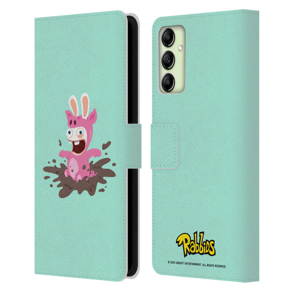 Rabbids Costumes Pig Leather Book Wallet Case Cover For Samsung Galaxy A14 5G