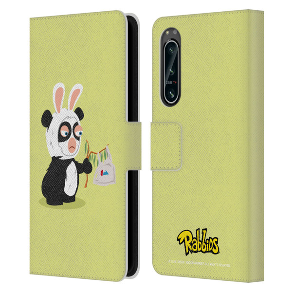 Rabbids Costumes Panda Leather Book Wallet Case Cover For Sony Xperia 5 IV
