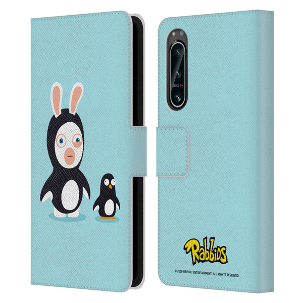 Rabbids Costumes Penguin Leather Book Wallet Case Cover For Sony Xperia 5 IV
