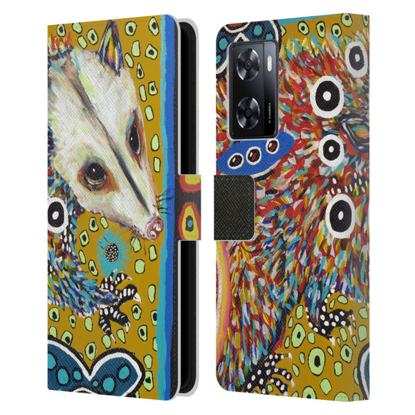 Mad Dog Art Gallery Animals Possum Leather Book Wallet Case Cover For OPPO A57s