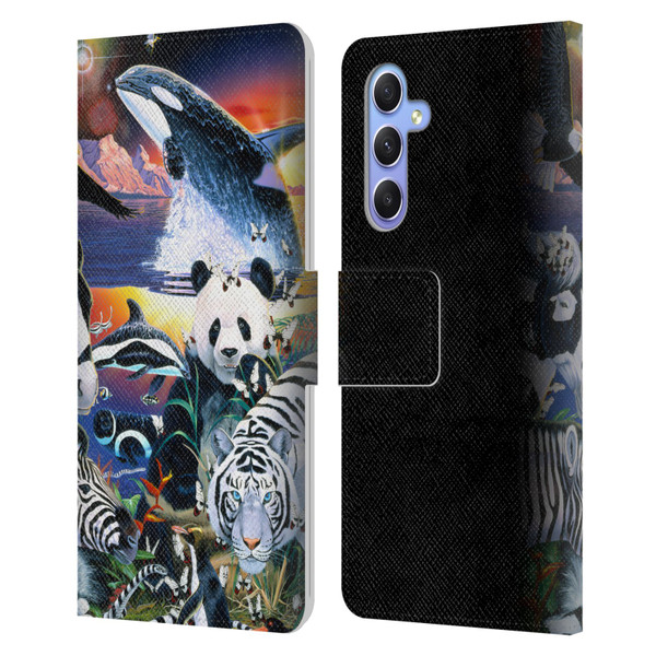 Graeme Stevenson Assorted Designs Animals Leather Book Wallet Case Cover For Samsung Galaxy A34 5G
