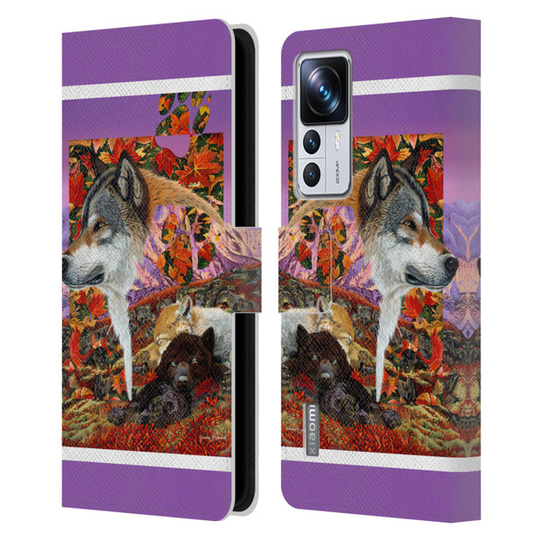 Graeme Stevenson Wildlife Wolves 4 Leather Book Wallet Case Cover For Xiaomi 12T Pro