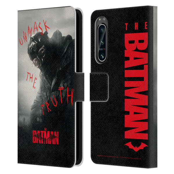 The Batman Posters Riddler Unmask The Truth Leather Book Wallet Case Cover For Sony Xperia 5 IV
