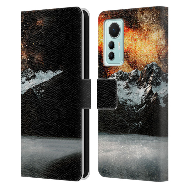 Patrik Lovrin Dreams Vs Reality Burning Galaxy Above Mountains Leather Book Wallet Case Cover For Xiaomi 12 Lite