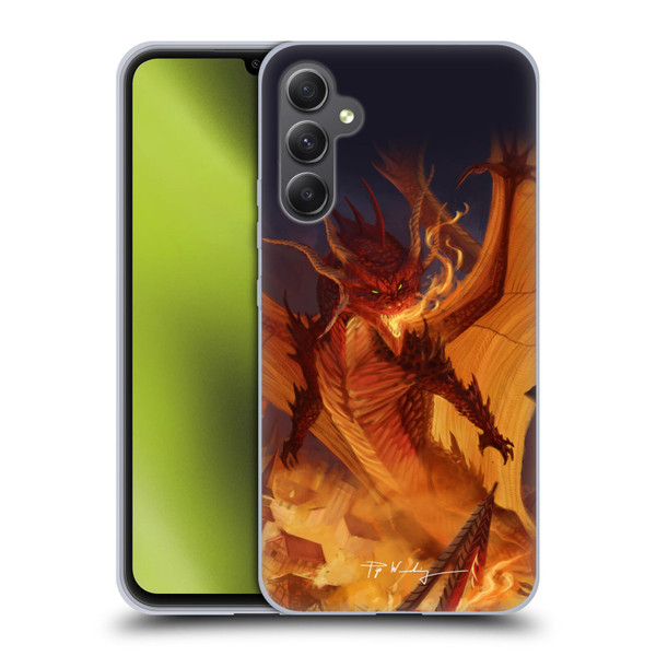 Piya Wannachaiwong Dragons Of Fire Dragonfire Soft Gel Case for Samsung Galaxy A34 5G