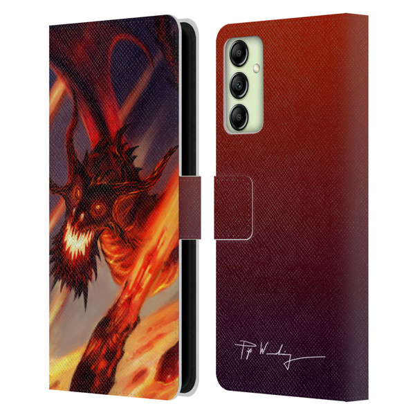 Piya Wannachaiwong Dragons Of Fire Soar Leather Book Wallet Case Cover For Samsung Galaxy A14 5G