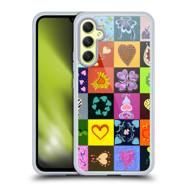 Suzan Lind Colours & Patterns Heart Quilt Soft Gel Case for Samsung Galaxy A34 5G