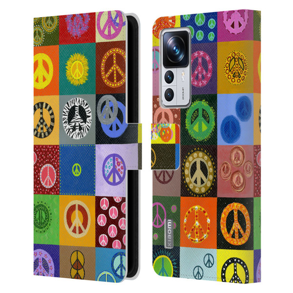 Suzan Lind Colours & Patterns Peace Quilt Leather Book Wallet Case Cover For Xiaomi 12T Pro