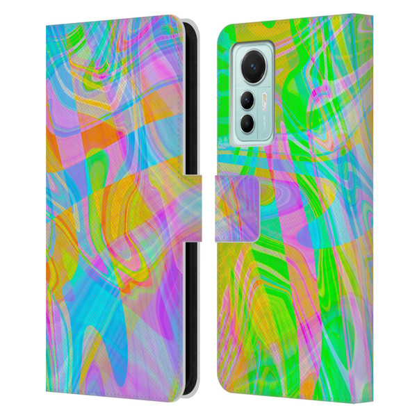 Suzan Lind Marble Abstract Rainbow Leather Book Wallet Case Cover For Xiaomi 12 Lite