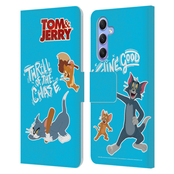 Tom And Jerry Movie (2021) Graphics Characters 2 Leather Book Wallet Case Cover For Samsung Galaxy A34 5G