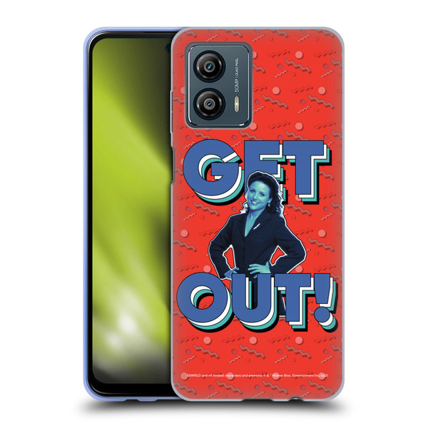 Seinfeld Graphics Get Out! Soft Gel Case for Motorola Moto G53 5G