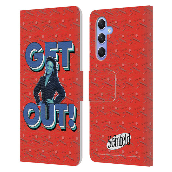 Seinfeld Graphics Get Out! Leather Book Wallet Case Cover For Samsung Galaxy A34 5G