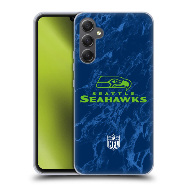 NFL Seattle Seahawks Graphics Coloured Marble Soft Gel Case for Samsung Galaxy A34 5G