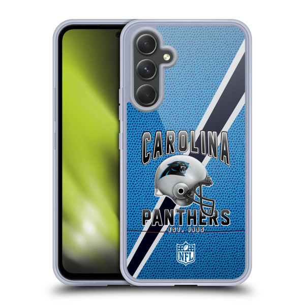 NFL Carolina Panthers Logo Art Football Stripes Soft Gel Case for Samsung Galaxy A54 5G