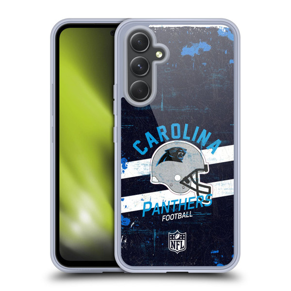 NFL Carolina Panthers Logo Art Helmet Distressed Soft Gel Case for Samsung Galaxy A54 5G