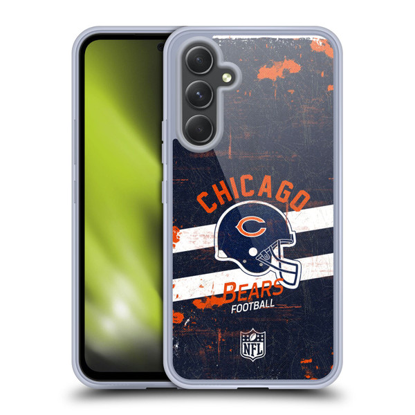 NFL Chicago Bears Logo Art Helmet Distressed Soft Gel Case for Samsung Galaxy A54 5G