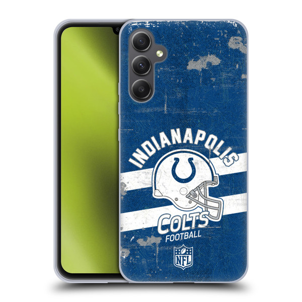 NFL Indianapolis Colts Logo Art Helmet Distressed Soft Gel Case for Samsung Galaxy A34 5G
