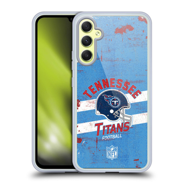NFL Tennessee Titans Logo Art Helmet Distressed Soft Gel Case for Samsung Galaxy A34 5G