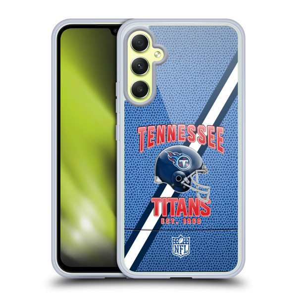 NFL Tennessee Titans Logo Art Football Stripes Soft Gel Case for Samsung Galaxy A34 5G