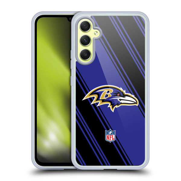 NFL Baltimore Ravens Artwork Stripes Soft Gel Case for Samsung Galaxy A34 5G