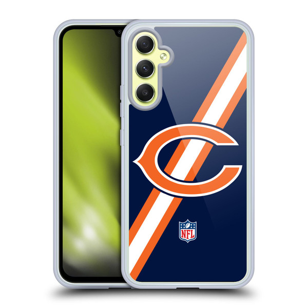 NFL Chicago Bears Logo Stripes Soft Gel Case for Samsung Galaxy A34 5G