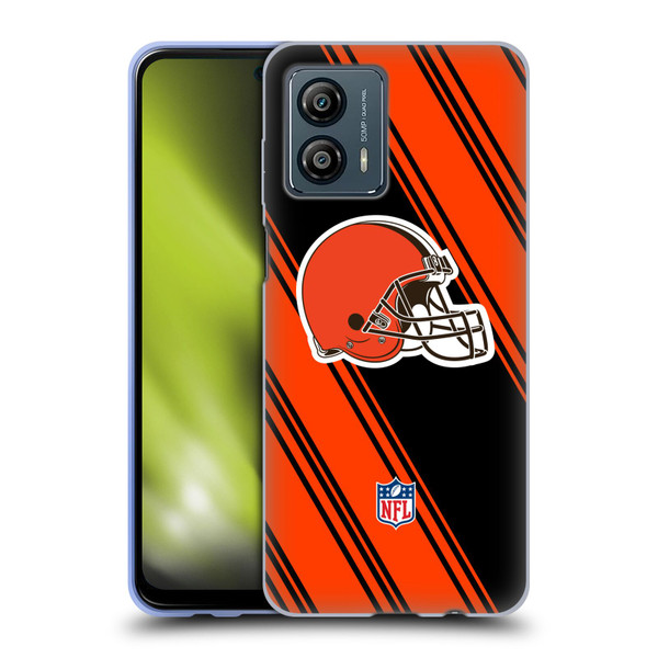NFL Cleveland Browns Artwork Stripes Soft Gel Case for Motorola Moto G53 5G