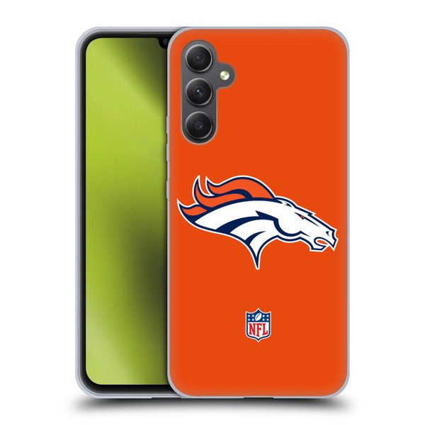 NFL Denver Broncos Logo Plain Soft Gel Case for Samsung Galaxy A34 5G