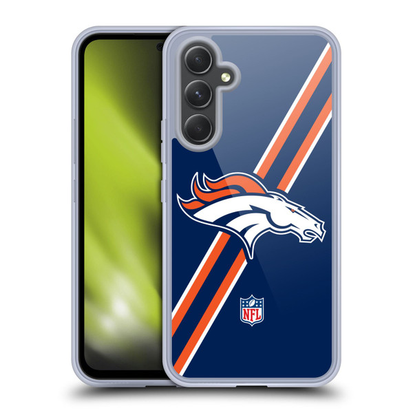 NFL Denver Broncos Logo Stripes Soft Gel Case for Samsung Galaxy A54 5G
