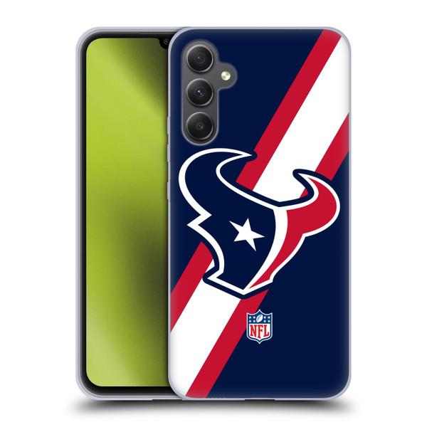 NFL Houston Texans Logo Stripes Soft Gel Case for Samsung Galaxy A34 5G