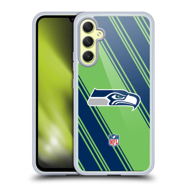 NFL Seattle Seahawks Artwork Stripes Soft Gel Case for Samsung Galaxy A34 5G