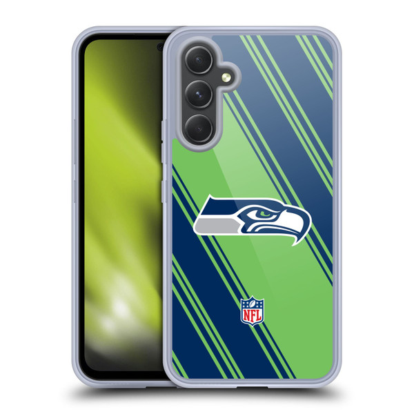 NFL Seattle Seahawks Artwork Stripes Soft Gel Case for Samsung Galaxy A54 5G