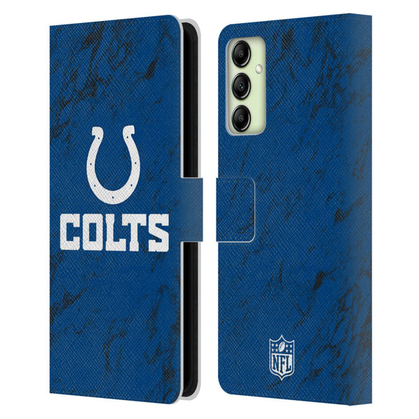 NFL Indianapolis Colts Graphics Coloured Marble Leather Book Wallet Case Cover For Samsung Galaxy A14 / 5G