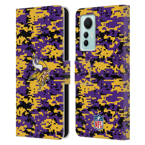 NFL Minnesota Vikings Graphics Digital Camouflage Leather Book Wallet Case Cover For Xiaomi 12 Lite