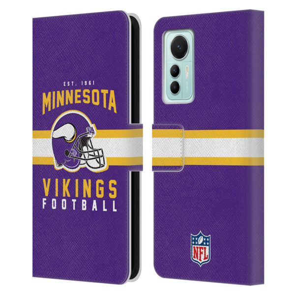 NFL Minnesota Vikings Graphics Helmet Typography Leather Book Wallet Case Cover For Xiaomi 12 Lite