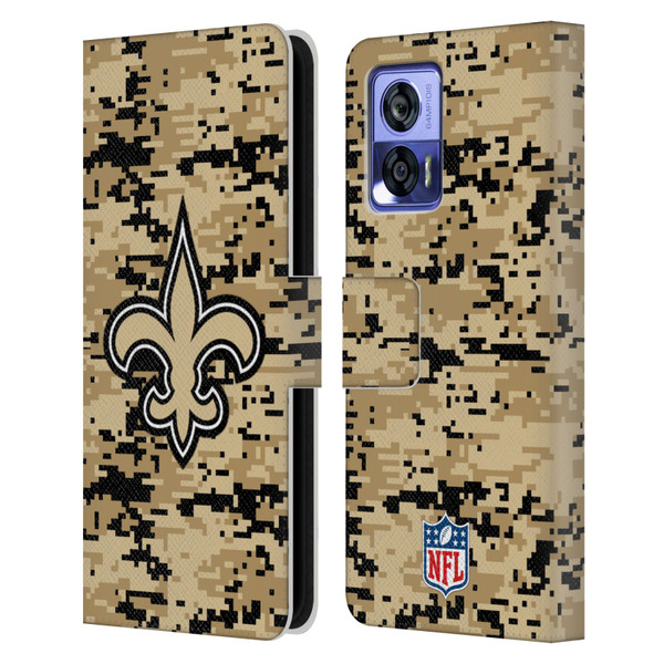 NFL New Orleans Saints Graphics Digital Camouflage Leather Book Wallet Case Cover For Motorola Edge 30 Neo 5G